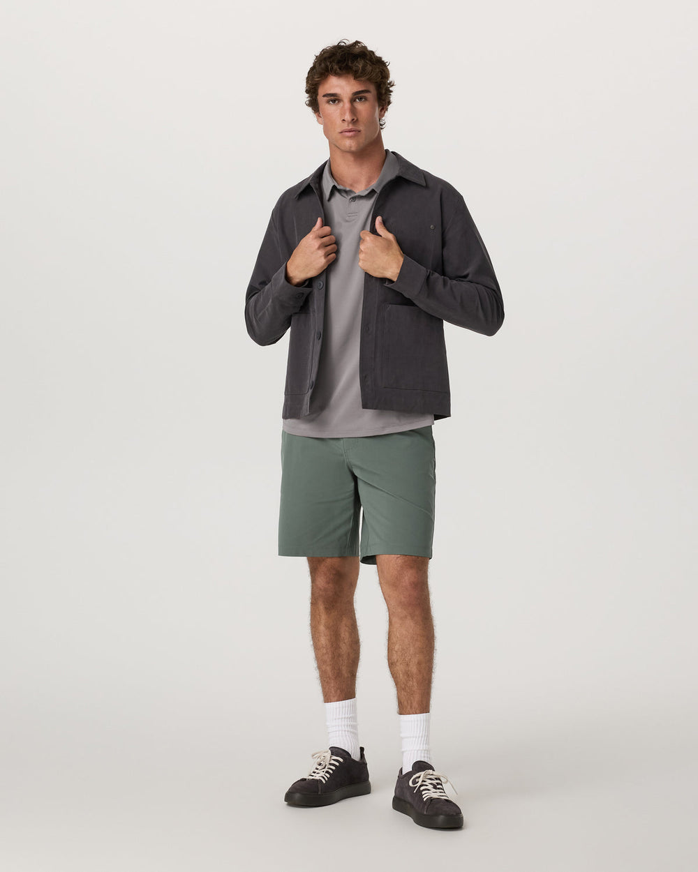 Vuori Short Sleeve Viewpoint Polo 2.0 Men's Cavern Grey Shirt