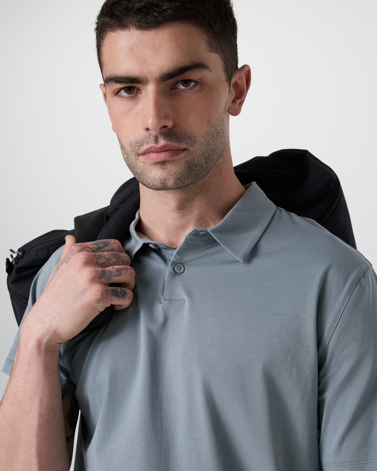 Vuori Short Sleeve Feather Polo Dusty Blue