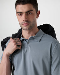 Vuori Short Sleeve Feather Polo Dusty Blue