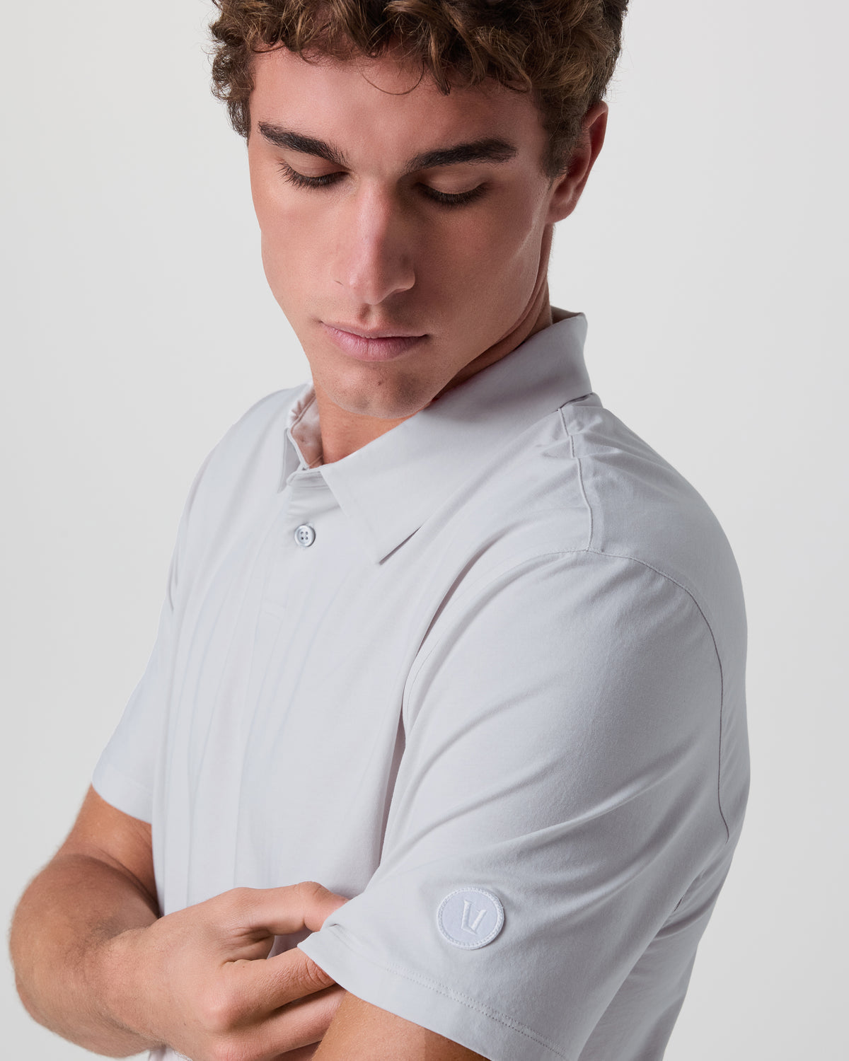 Vuori Short Sleeve Feather Polo Frost Grey