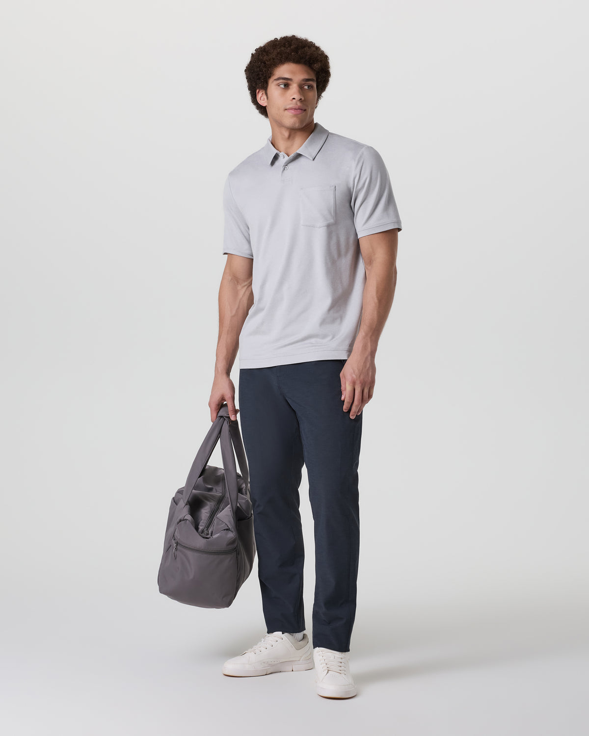 Vuori Short Sleeve Ponto Performance Polo Frost Grey Heather