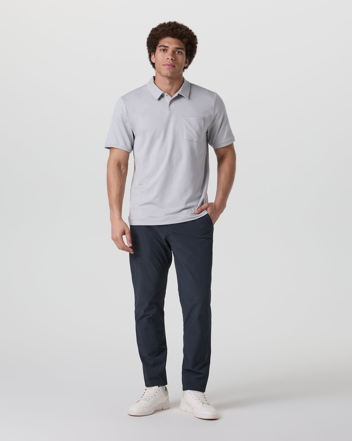 Vuori Short Sleeve Ponto Performance Polo Frost Grey Heather