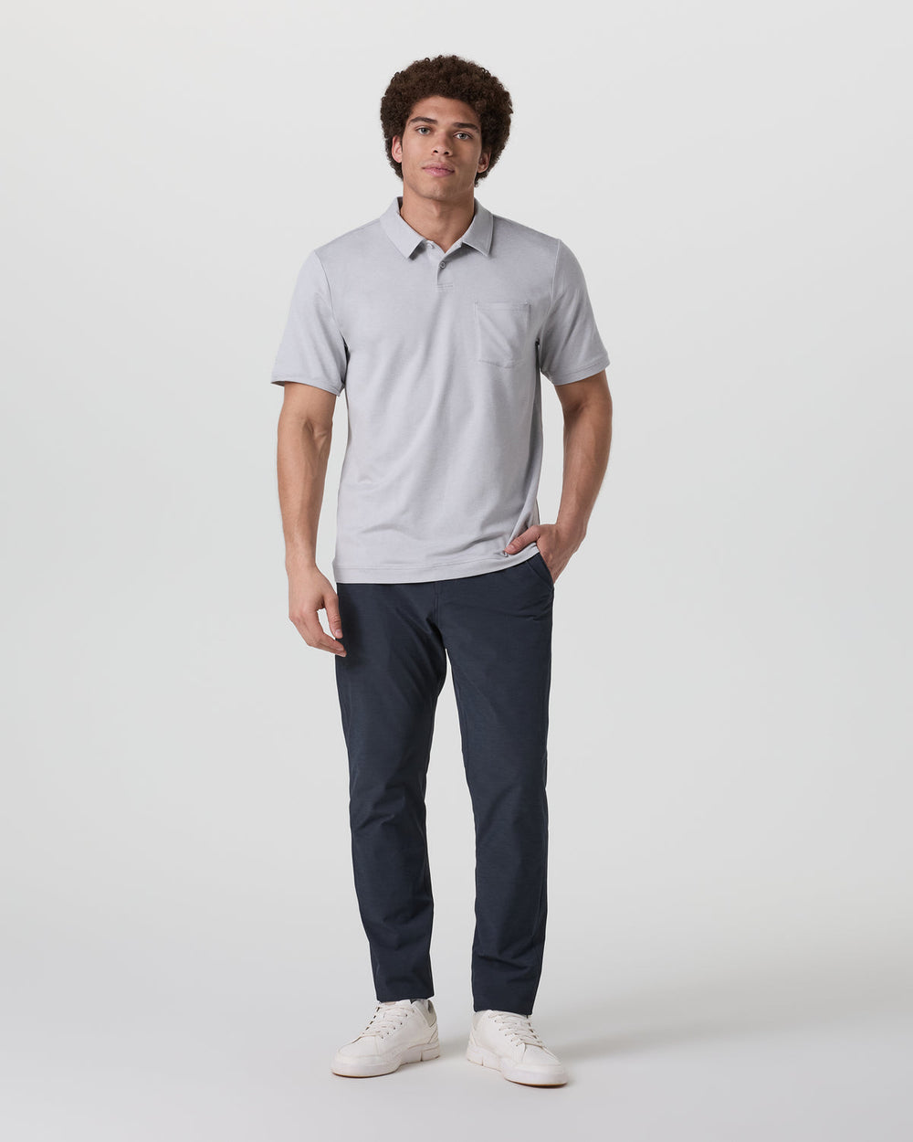 Vuori Short Sleeve Ponto Performance Polo Frost Grey Heather