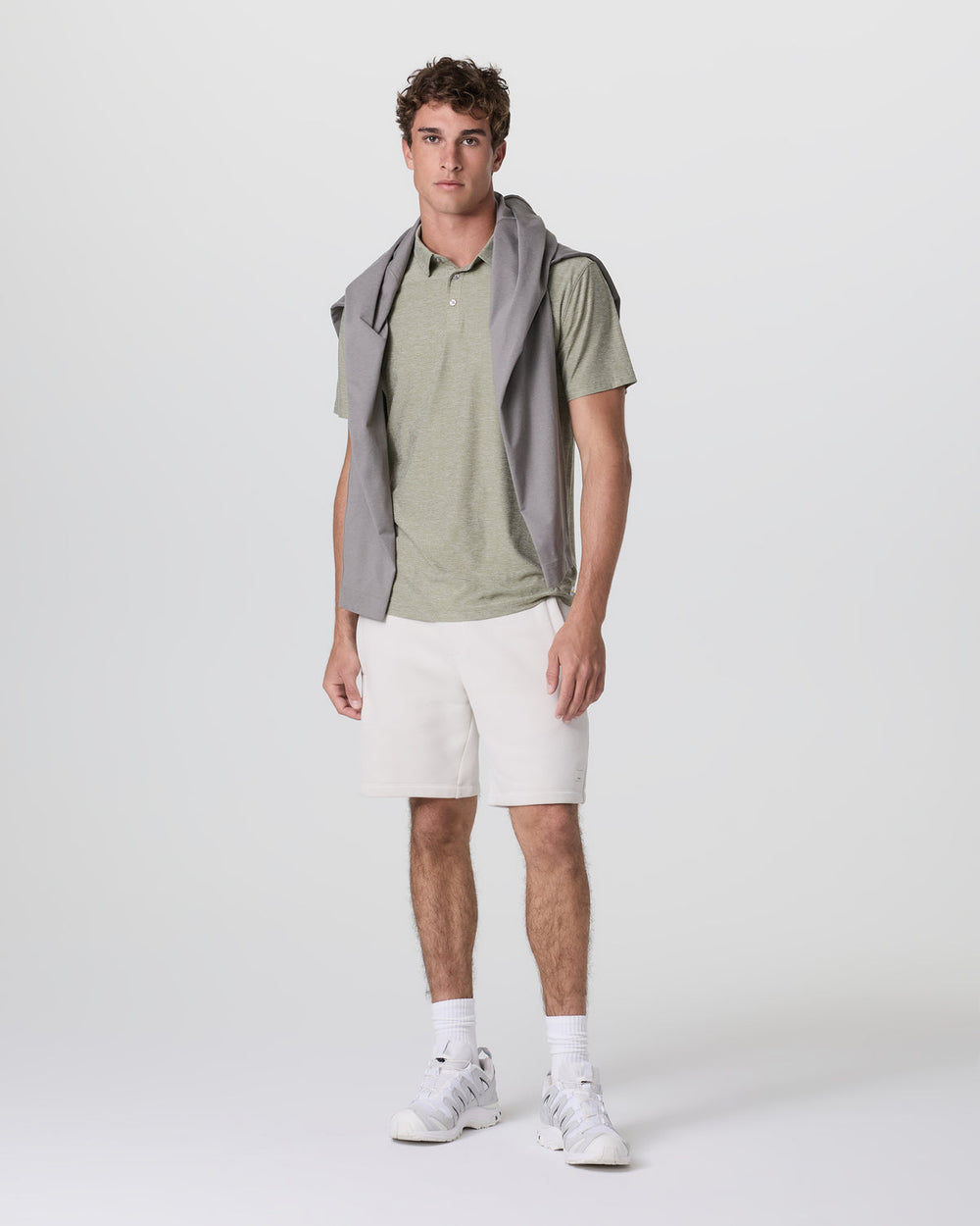 Vuori Strato Tech Polo Men's Agave Green Heather Polo