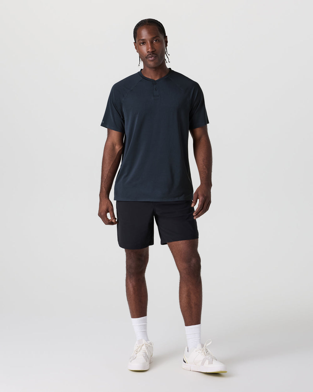 Vuori Short Sleeve Viewpoint Henley Navy
