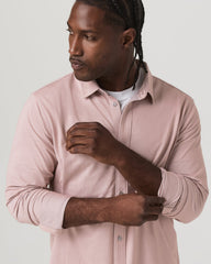 Vuori Long Sleeve Knit Oxford Button Down - Classic Fit Mauve