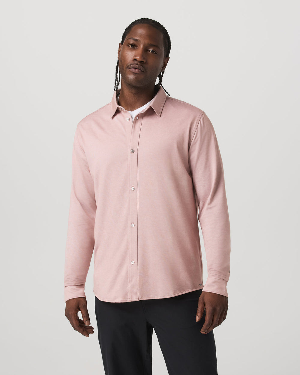 Vuori Long Sleeve Knit Oxford Button Down - Classic Fit Mauve