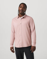 Vuori Long Sleeve Knit Oxford Button Down - Classic Fit Mauve