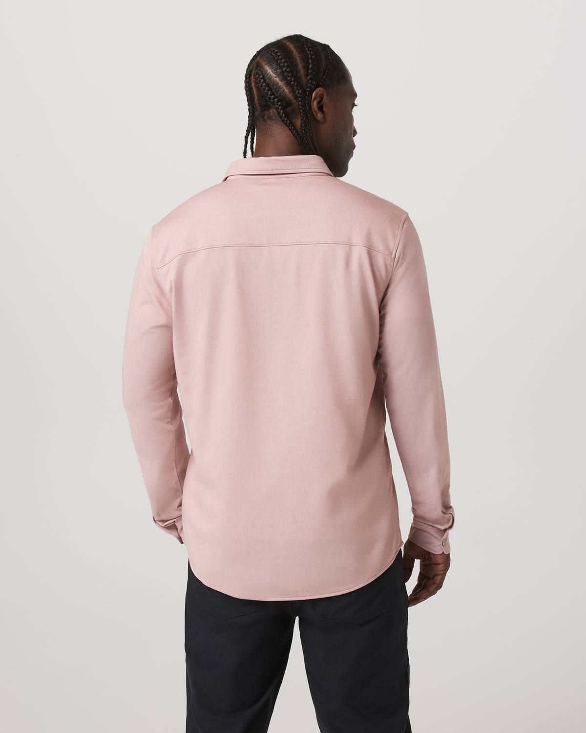 Vuori Long Sleeve Knit Oxford Button Down - Classic Fit Mauve