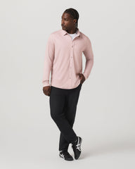 Vuori Long Sleeve Knit Oxford Button Down - Classic Fit Mauve