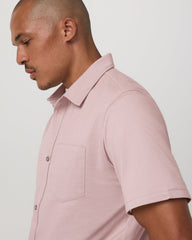Vuori Short Sleeve Knit Oxford Button Down - Classic Fit Mauve