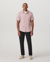 Vuori Short Sleeve Knit Oxford Button Down - Classic Fit Mauve