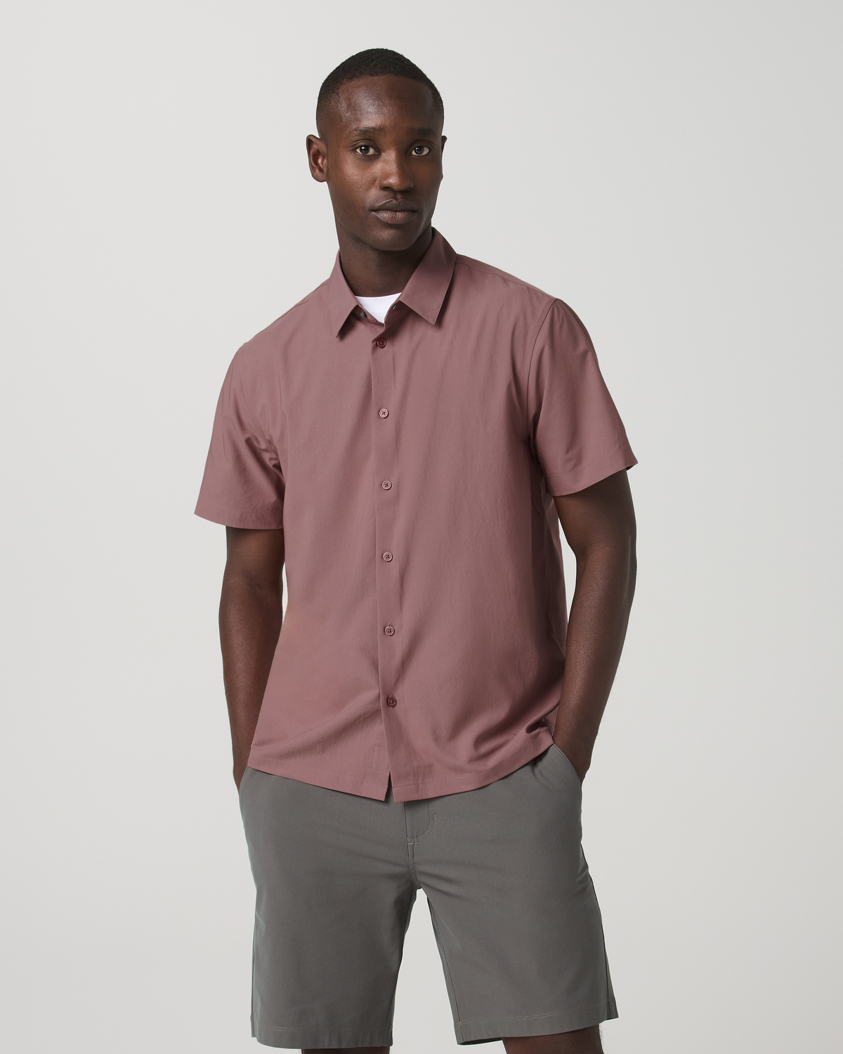 Vuori Short Sleeve Manhattan Button Down Men's Adobe Shirt