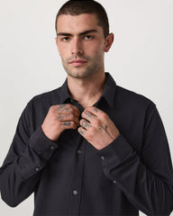 Vuori Long Sleeve Knit Oxford Button Down Men's Black Shirt