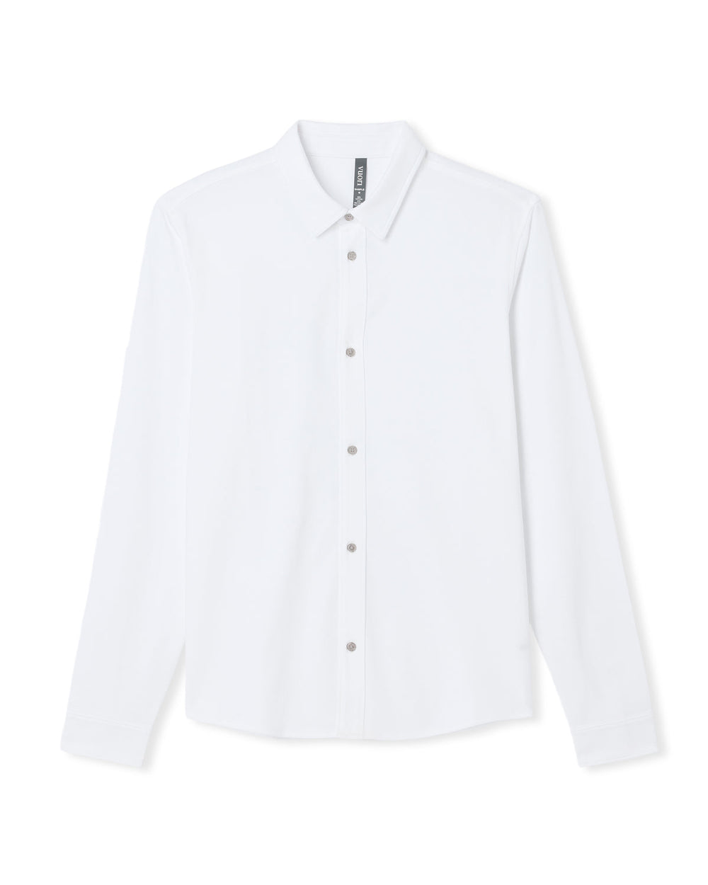 Vuori Long Sleeve Knit Oxford Button Down Men's White Shirt