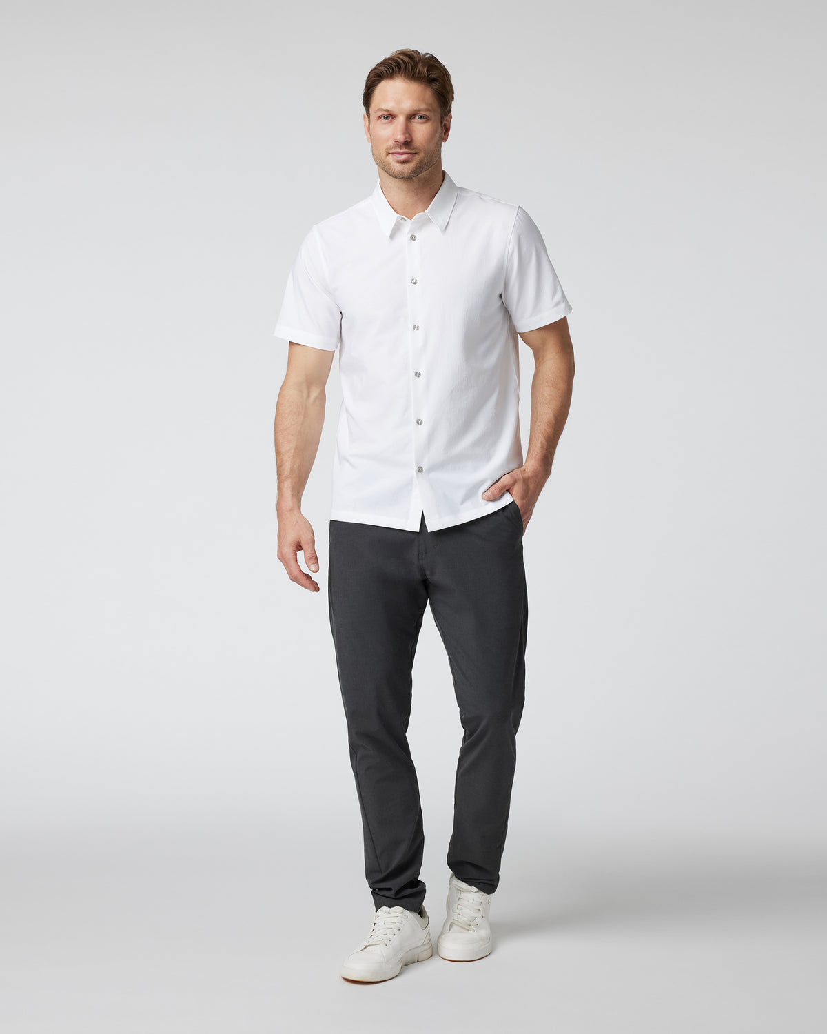 Vuori Short-Sleeve Manhattan Button Down White
