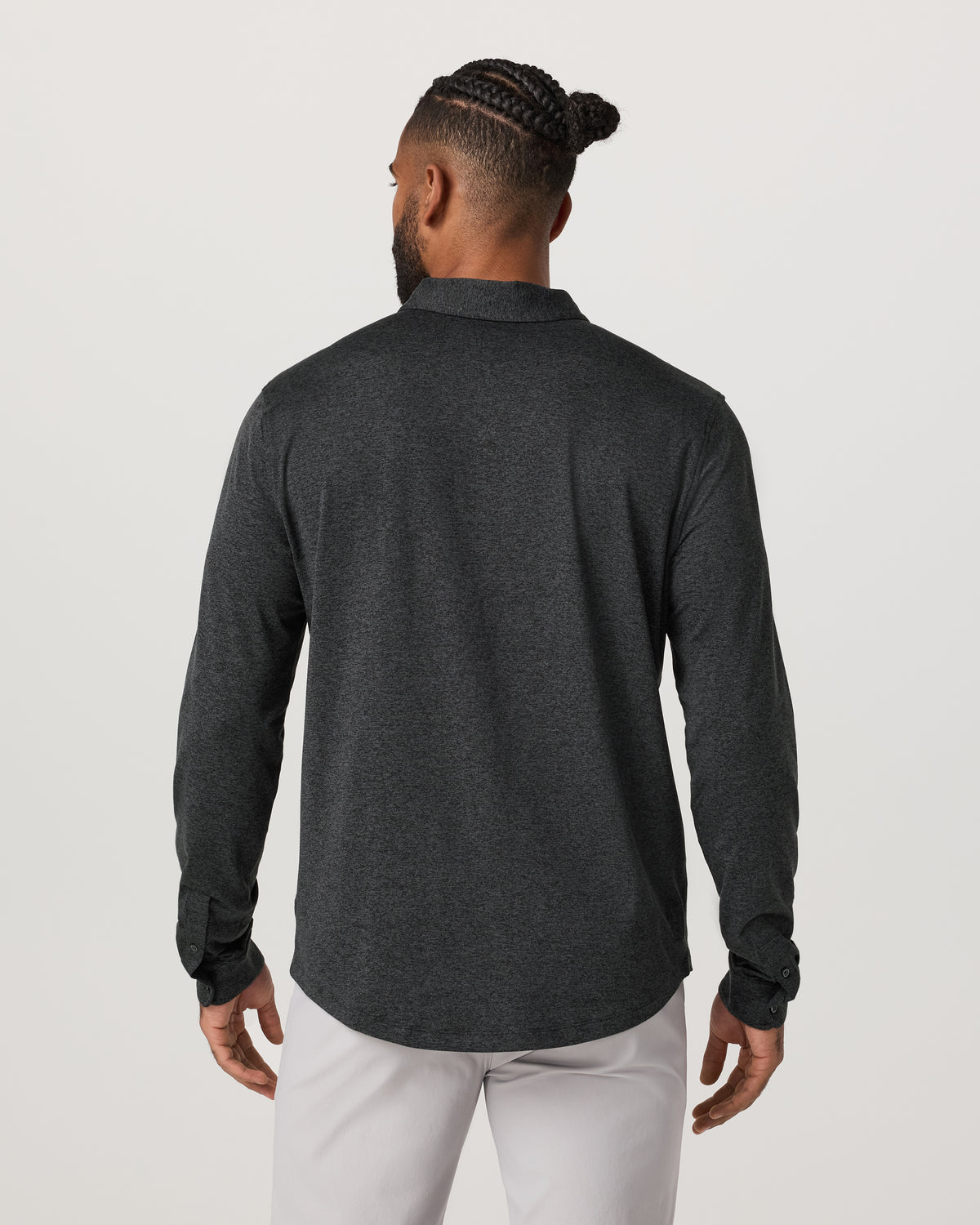 Vuori Men's Long Sleeve Ponto Button Down Charcoal Heather