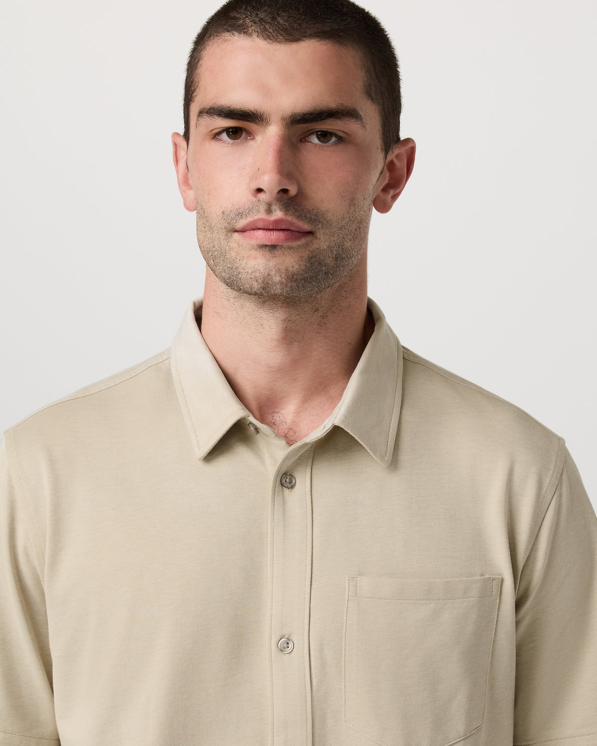 Vuori Short Sleeve Knit Oxford Button Down - Classic Fit Trench