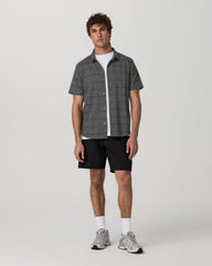 Vuori Men's Short Sleeve Plaid Button Down Shirt Dark Pewter