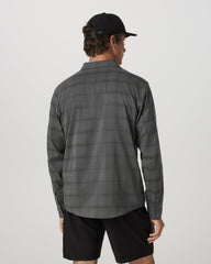 Vuori Men's Long Sleeve Plaid Button Down Shirt Dark Pewter