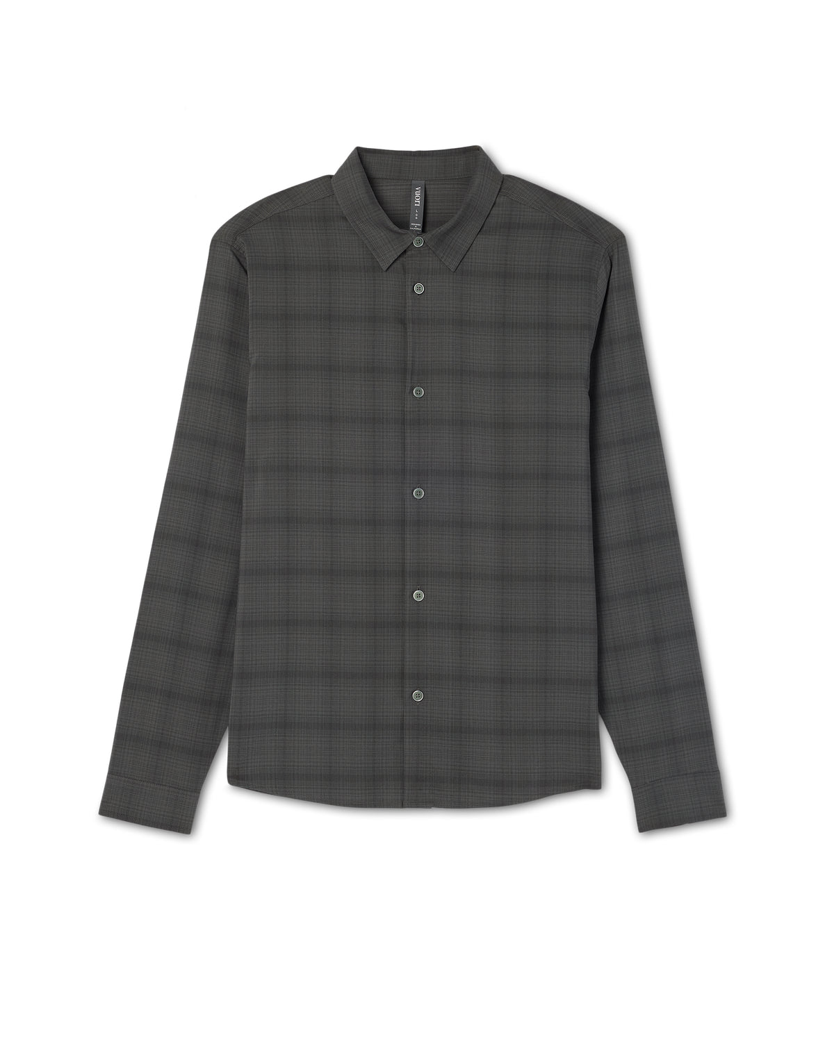 Vuori Men's Long Sleeve Plaid Button Down Shirt Dark Pewter