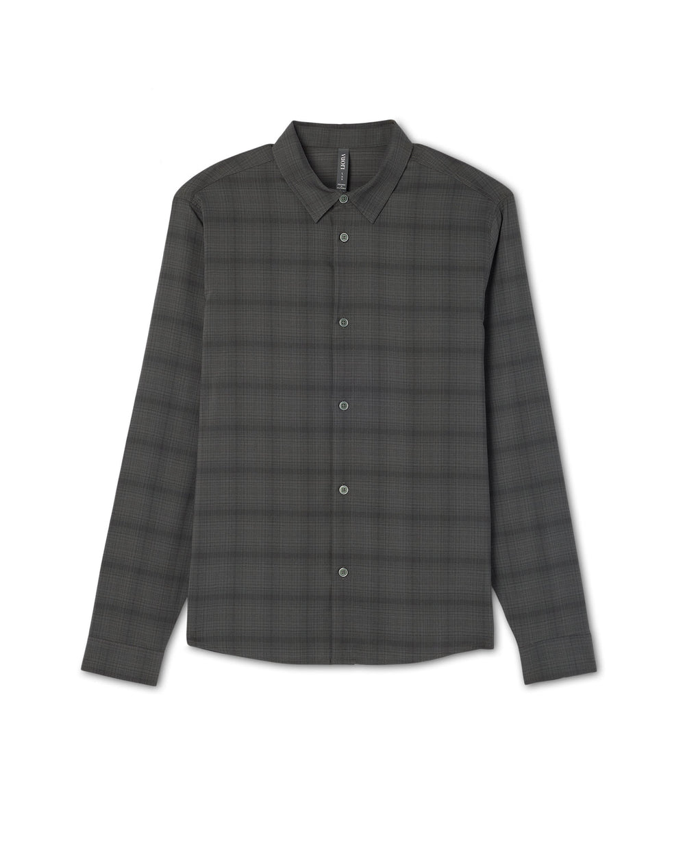 Vuori Men's Long Sleeve Plaid Button Down Shirt Dark Pewter
