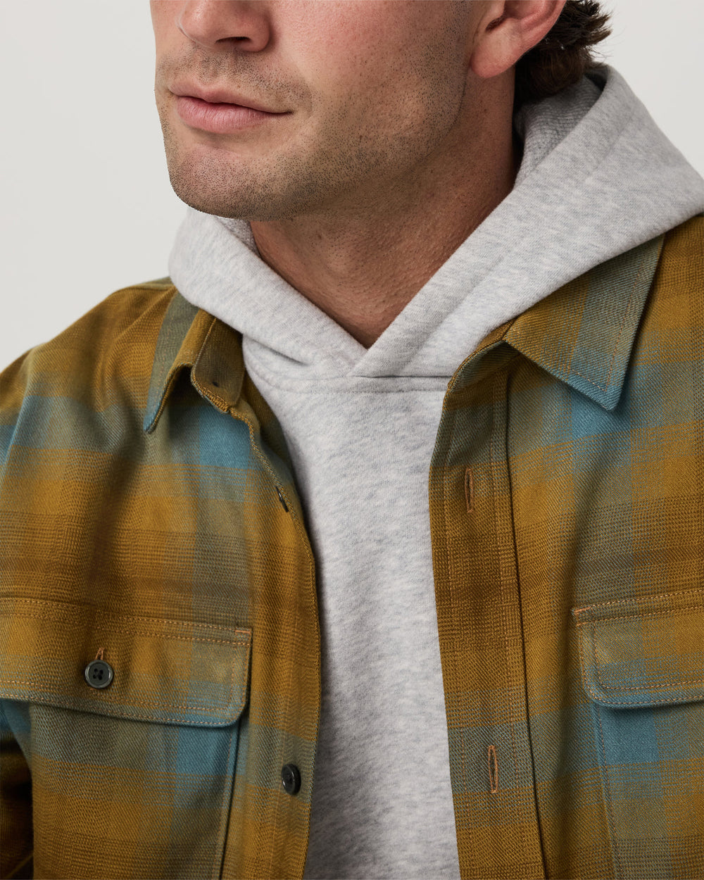 Vuori Long Sleeve Flannel Button Down Men's Bluegrass Shirt