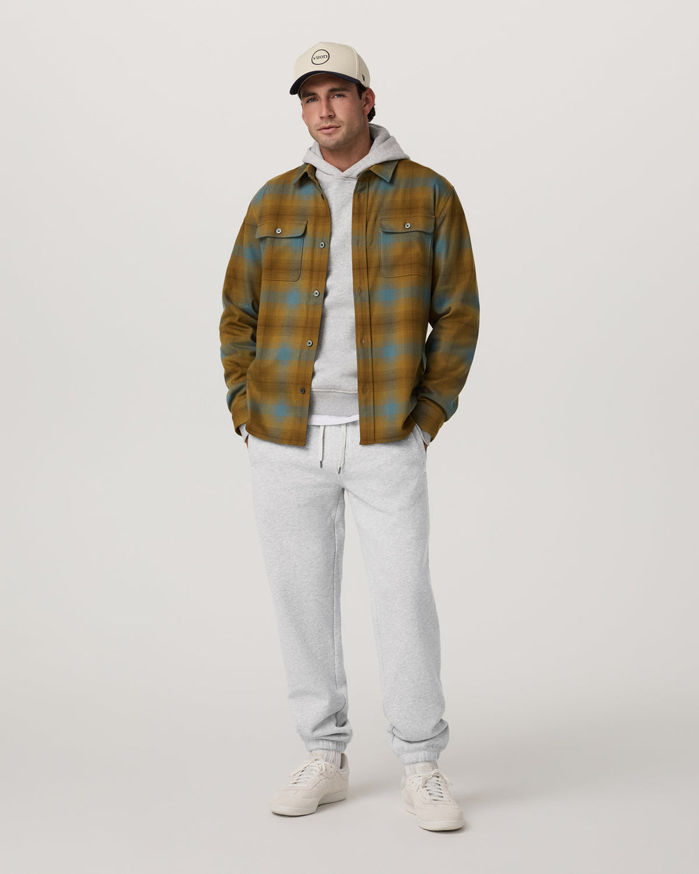 Vuori Long Sleeve Flannel Button Down Men's Bluegrass Shirt
