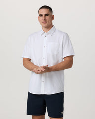 Vuori Short Sleeve Knit Oxford Button Down - Classic Fit White