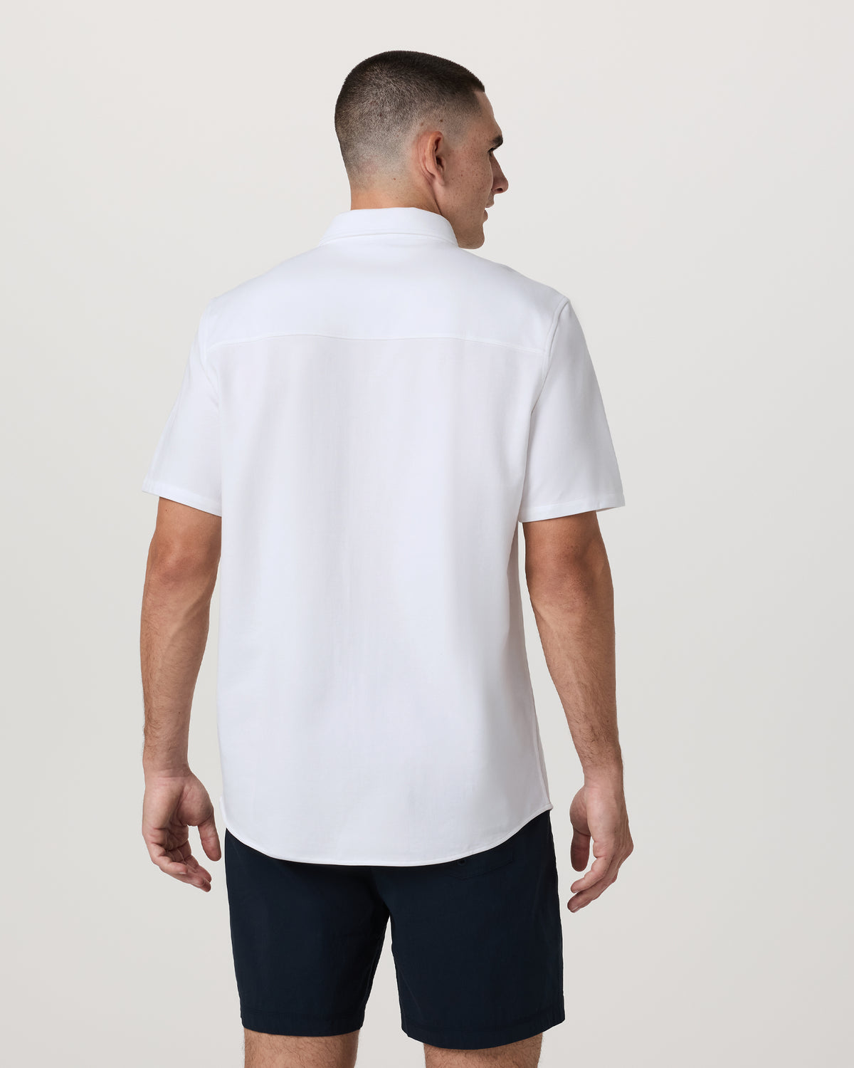 Vuori Short Sleeve Knit Oxford Button Down - Classic Fit White