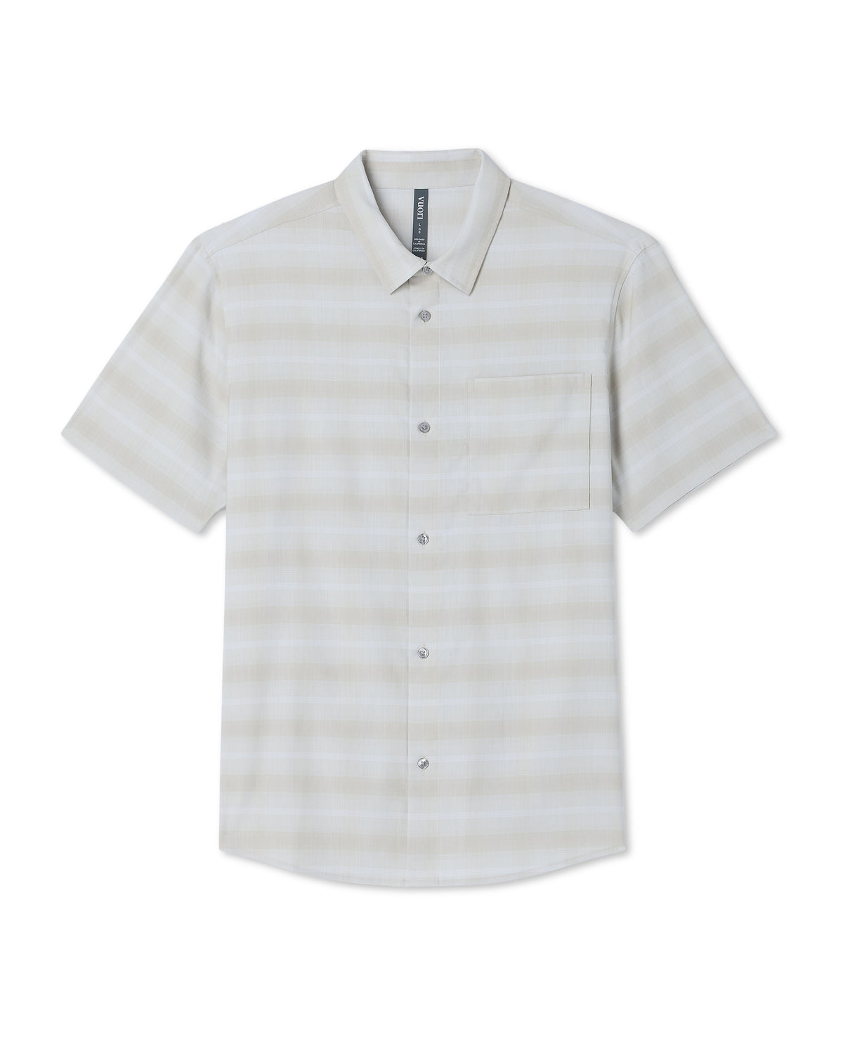 Vuori Men's Short Sleeve Plaid Button Down Shirt Sandalwood