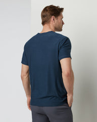 Vuori Strato Tech V-Neck Men's Navy Workout Shirt