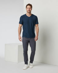 Vuori Strato Tech V-Neck Men's Navy Workout Shirt