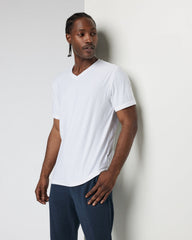 Vuori Strato Tech V-Neck Men's White Workout Shirt
