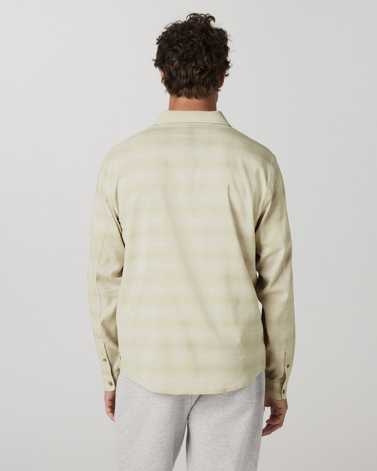 Vuori Men's Long Sleeve Plaid Button Down Shirt Sandalwood