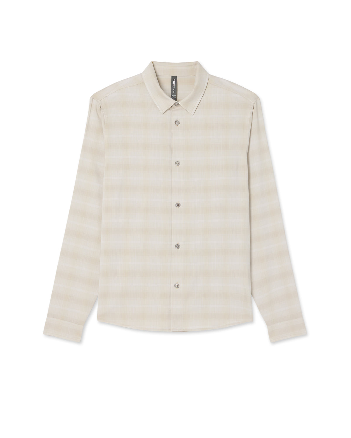Vuori Men's Long Sleeve Plaid Button Down Shirt Sandalwood