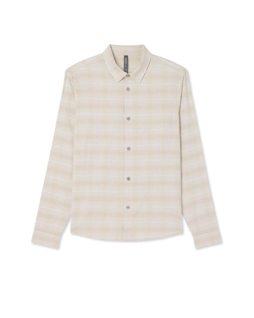 Vuori Men's Long Sleeve Plaid Button Down Shirt Sandalwood