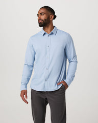 Vuori Men's Long Sleeve Knit Oxford Button Down Blue Dusk