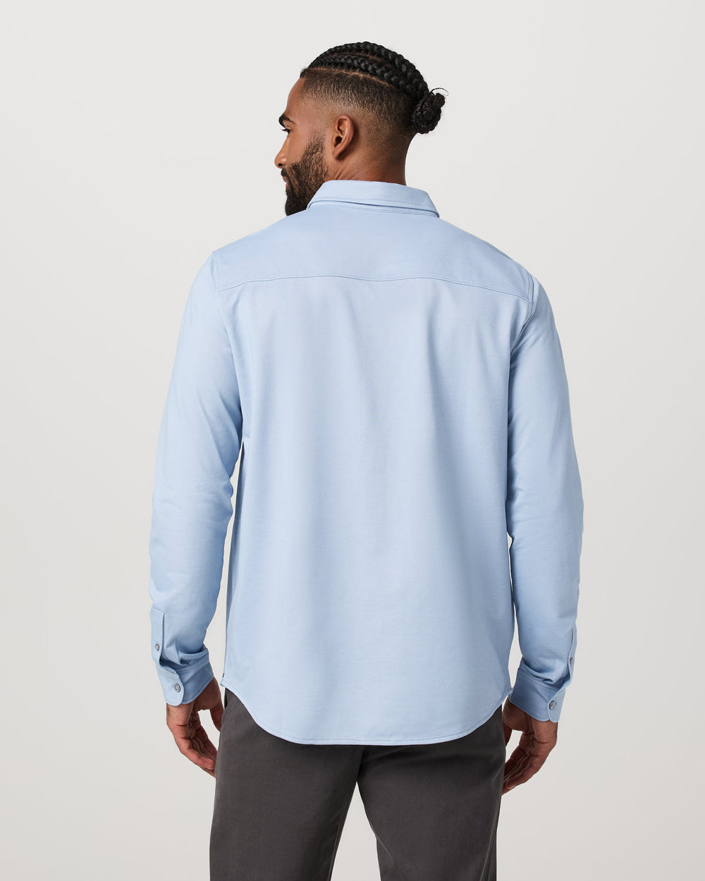 Vuori Men's Long Sleeve Knit Oxford Button Down Blue Dusk