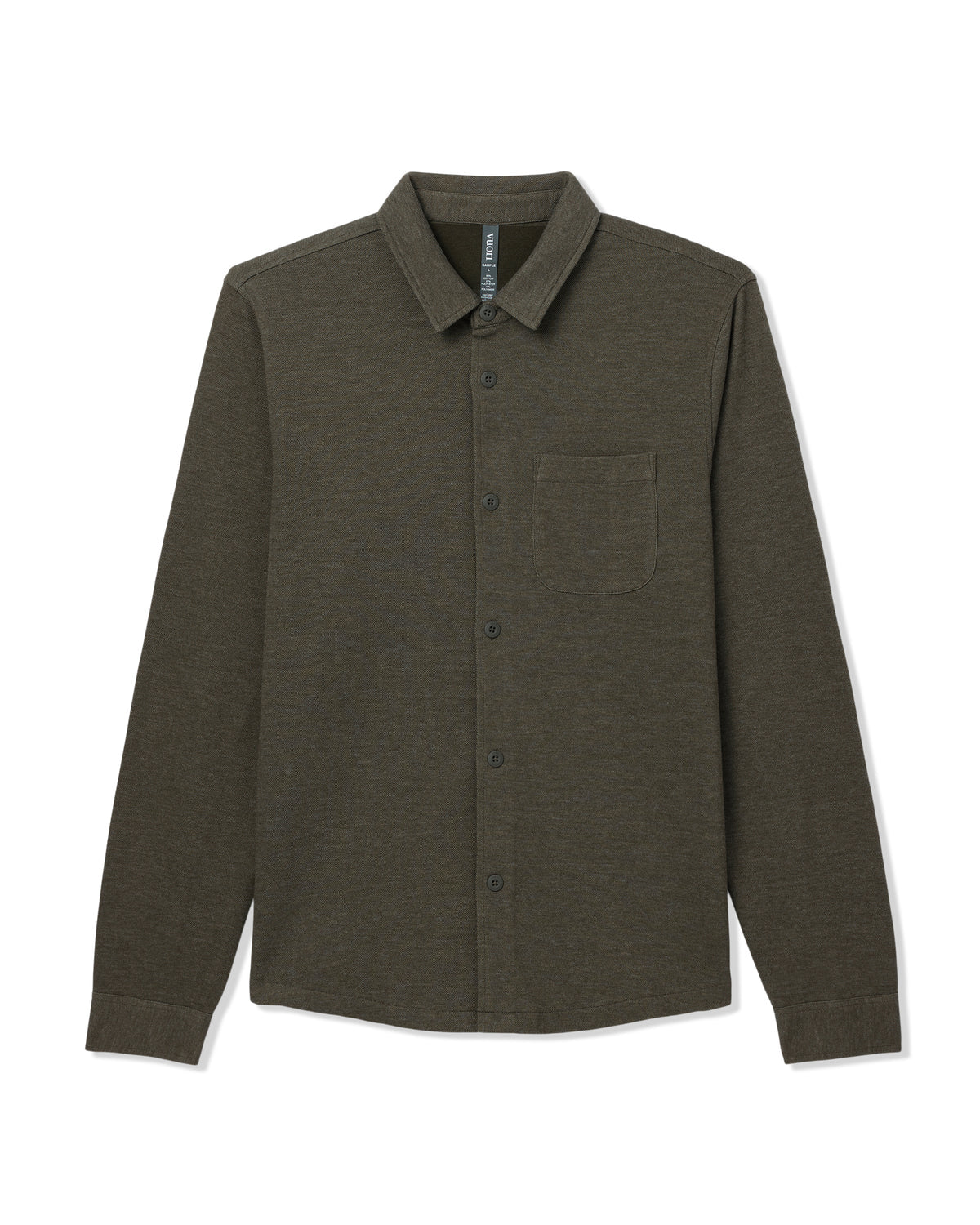 Vuori Jeffreys Overshirt Men's Olive Heather Button-Up Shirt