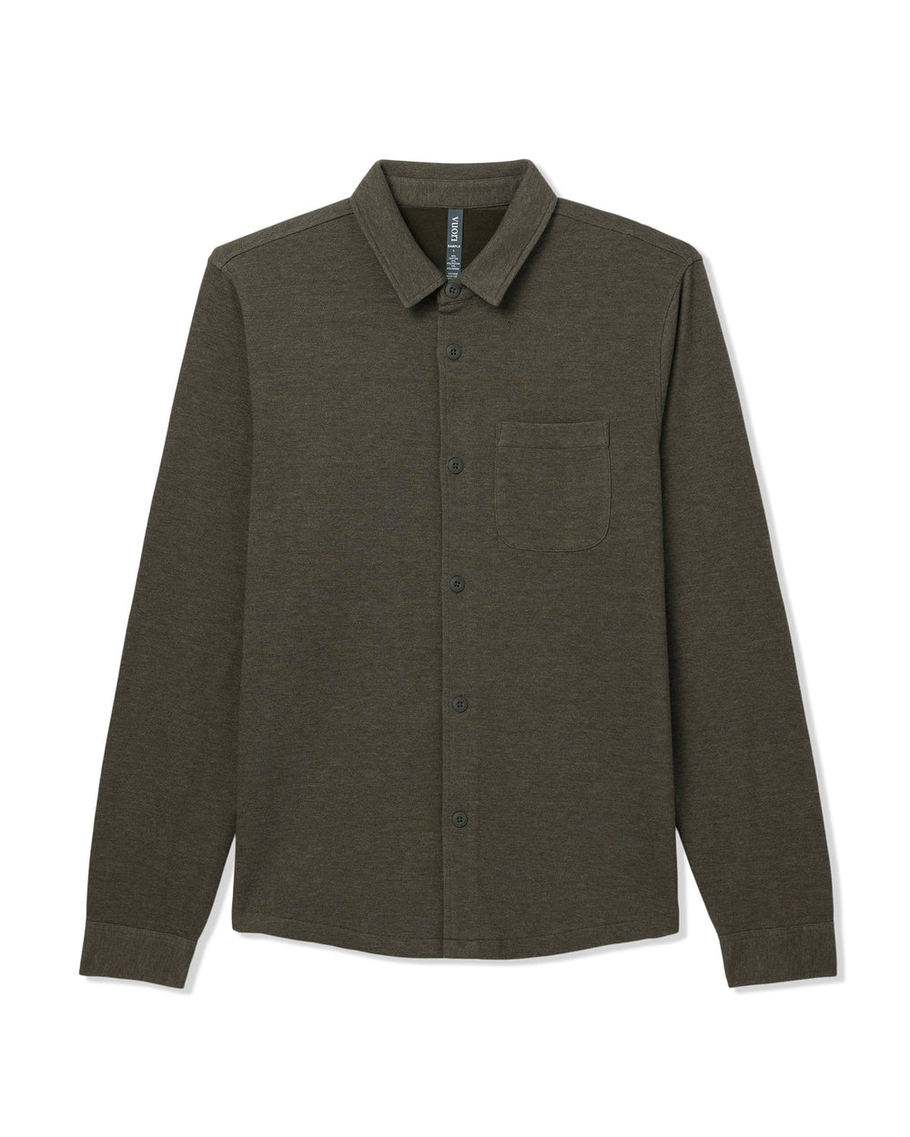 Vuori Jeffreys Overshirt Men's Olive Heather Button-Up Shirt