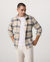 Vuori Long Sleeve Flannel Button Down Men's Cavern Grey Shirt
