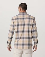 Vuori Long Sleeve Flannel Button Down Men's Cavern Grey Shirt