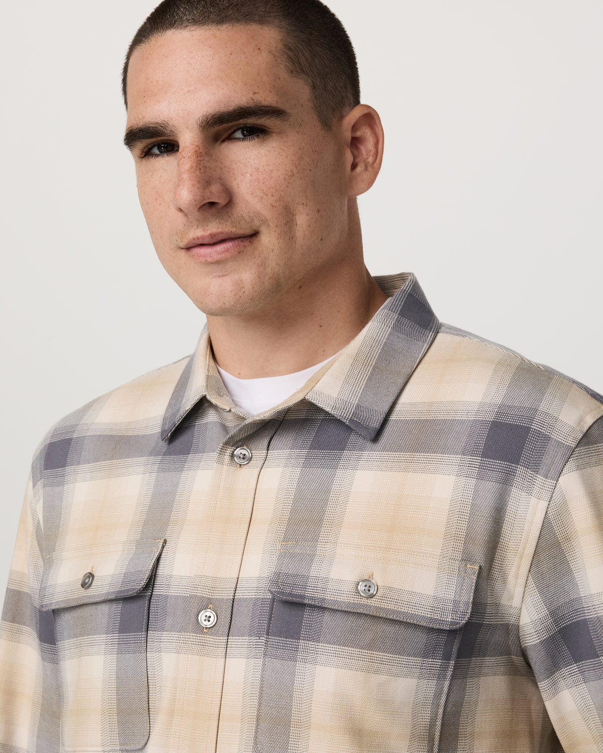 Vuori Long Sleeve Flannel Button Down Men's Cavern Grey Shirt
