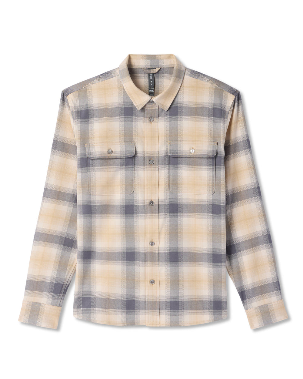 Vuori Long Sleeve Flannel Button Down Men's Cavern Grey Shirt