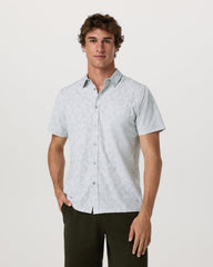 Vuori Short Sleeve Bridge Button Down Men's Frost Grey Shirt