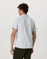 Vuori Short Sleeve Bridge Button Down Men's Frost Grey Shirt