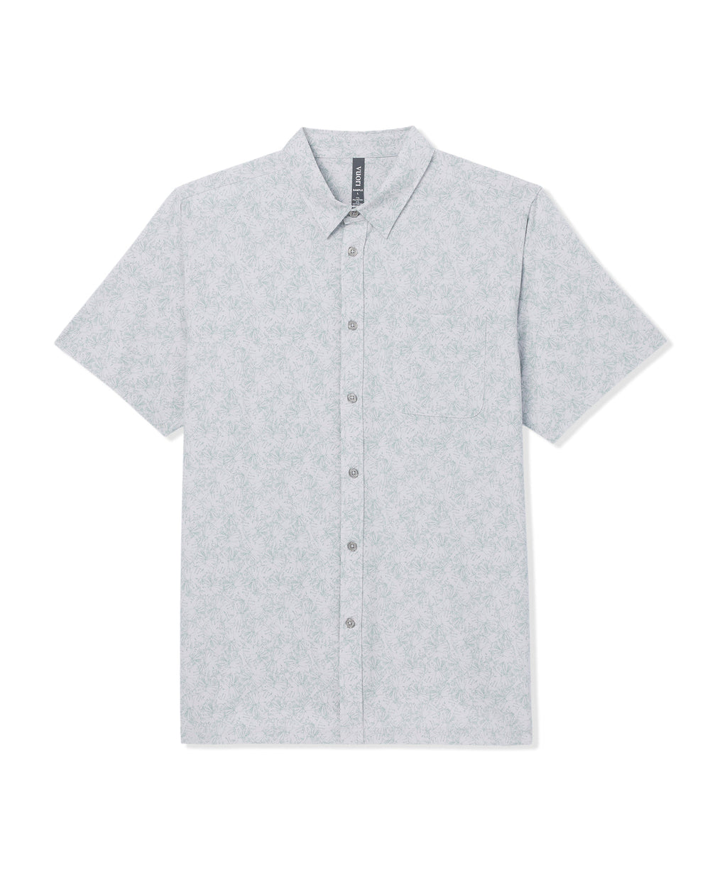 Vuori Short Sleeve Bridge Button Down Men's Frost Grey Shirt
