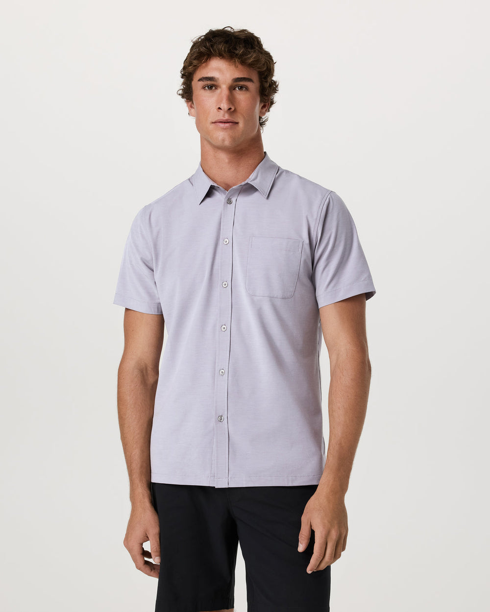 Vuori Short Sleeve Bridge Button Down Men's Cinder Shirt