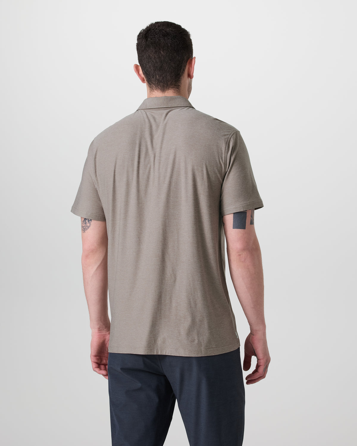 Vuori Short Sleeve Strato Button Down Mocha Heather
